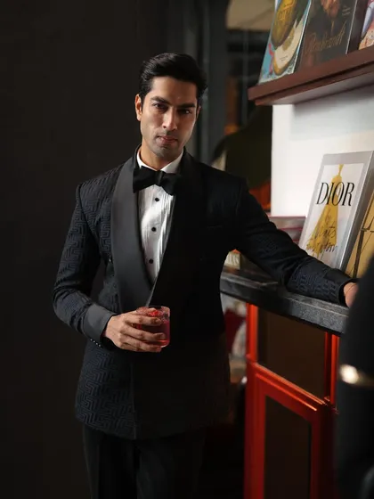 The perfect attire for a sophisticated evening, our Labyrinth Tuxedo combines classic form with contemporary fabric.