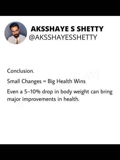 Even a small 5-10% drop in body weight can bring major improvements in your overall health. Small changes truly equal big health wins.