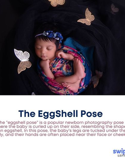 The Eggshell Pose mimics how your baby was curled up in the womb. With their legs tucked under their body, it's a beautiful reminder of just how new and tiny they are.
