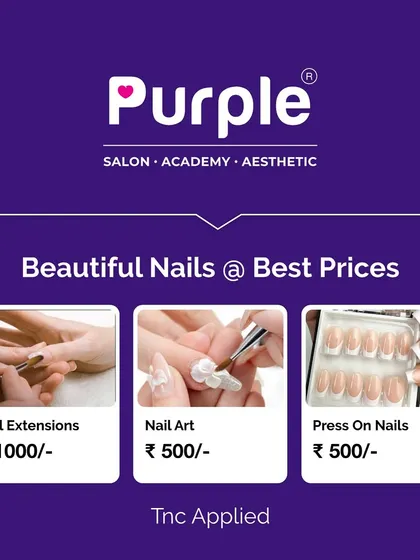 A clear and simple menu of our nail services. We offer beautiful nails at the best prices, including nail extensions, creative nail art, and convenient press-on nails.