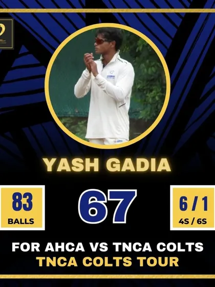 Our top performer Yash Gadia against the TNCA Colts team during their tour.