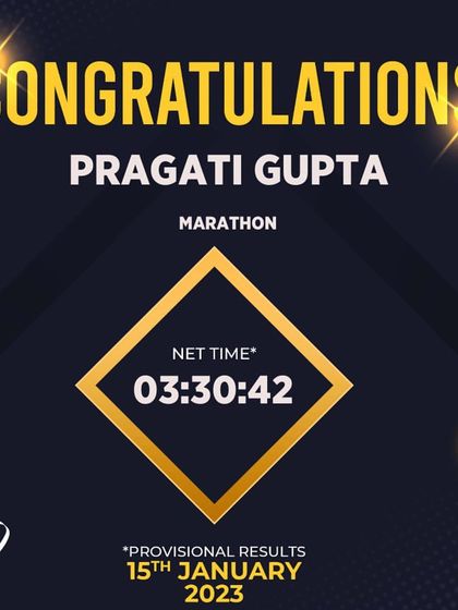 The official result from my dream debut at the Tata Mumbai Marathon. A net time of 3:30:42 was a personal best by over an hour and a Boston qualifying time.
