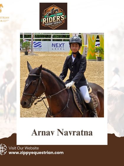 Celebrating our national qualifier Arnav Navratna, who showcased exceptional skill by qualifying for both Children 1 Dressage and Showjumping.