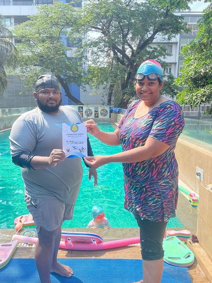 This student's success is a testament to her hard work and the effectiveness of our training methods. We celebrate every milestone she achieves on her swimming journey.