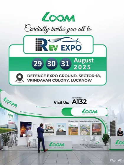 An invitation to the REV Expo in Lucknow, showcasing my booth design and highlighting the dates and location for this major 3-day solar event.