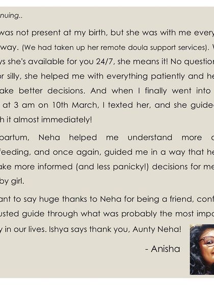 Neha Misra - Birth Doula Support Client Stories: An Empowered Journey photo 24