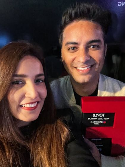 A happy selfie with the award. These moments are a reminder of our journey and how far we have come. We are so grateful for every step.