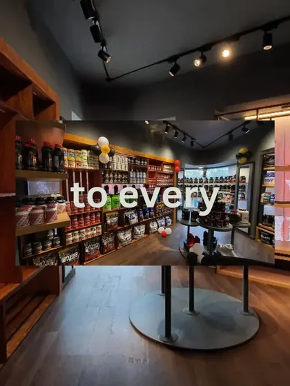 We design for every type of space, including retail. This project for a supplement store uses wooden shelving and track lighting to create a warm and organized shopping experience.