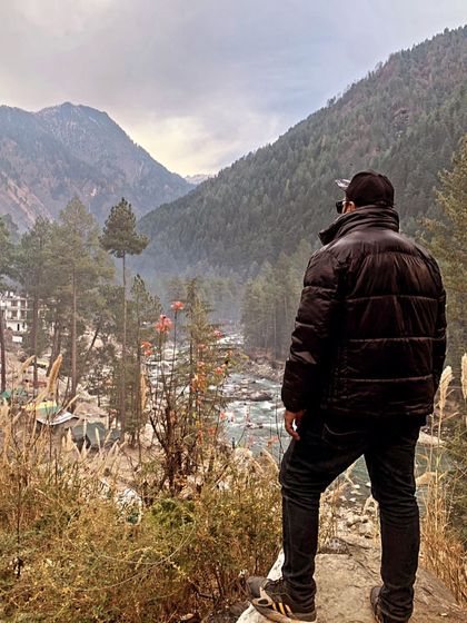 Taking a moment to trust the journey, somewhere in the Himalayas. The mountains provide inspiration and a place to recharge before the next big event.