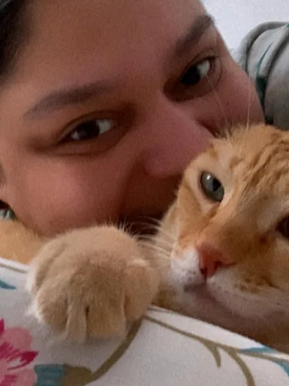 Cuddles with my OG, Yoda. She's been with me through everything.