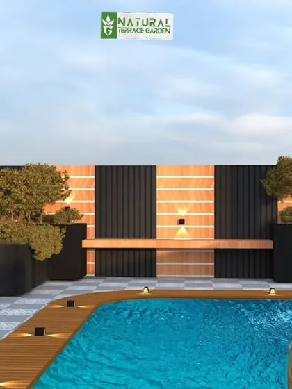 Another angle of the proposed pool and seating area.