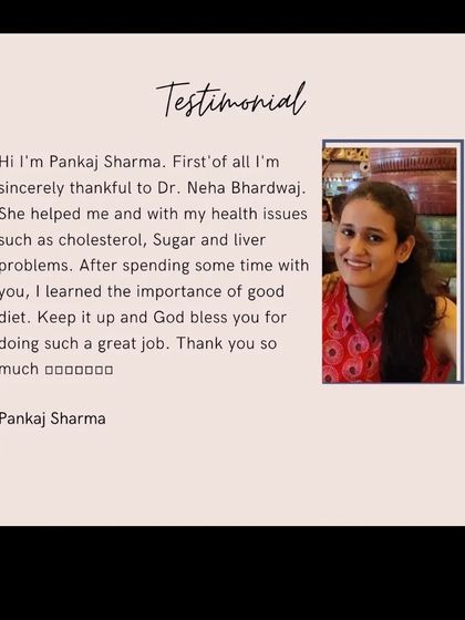 Neha Bhardwaj - Clinical Nutrition for Disease Management Real Results: Client Transformations & Testimonials photo 5