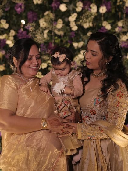 Three generations in one frame. This photo with my mom and Gauri at a Sangeet night is full of love and tradition. It's a perfect example of the multi-generational family content I create.