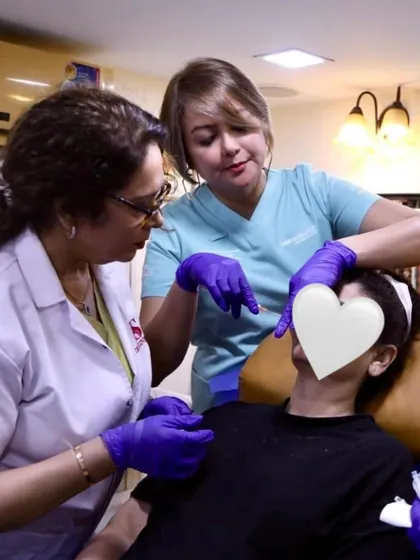 A closer view of the hands-on training, focusing on the precise art of injectable aesthetics.