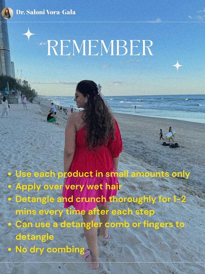 A few key things to remember for wavy hair: use small amounts of product, apply to very wet hair, and detangle gently with your fingers or a wide-tooth comb. Never comb your hair when it's dry.