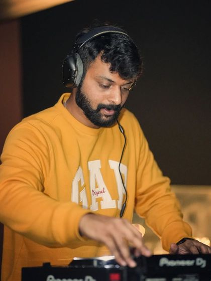 A close-up of me mixing, embodying the Daft Punk mantra: "Work it, make it, do it."