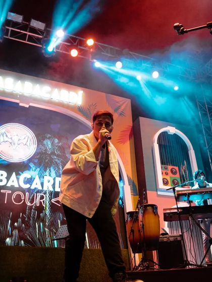 Getting the crowd hyped during our set in Jaipur. A big part of my job as a frontman is to engage with the audience and make sure everyone is having a great time.