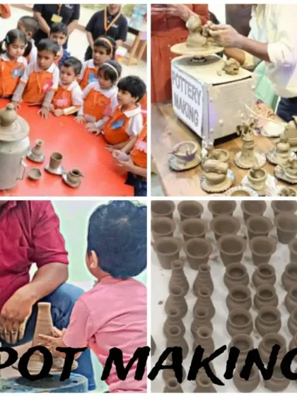 Our hands-on pot making activity is a hit at parties. We bring the pottery wheels and clay, and our team guides the children as they create their own little pots to take home as a party favor.