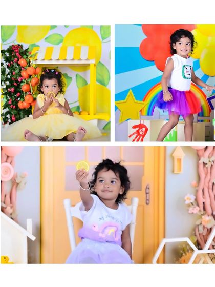 A collage of a lemon stand theme, a Cocomelon theme, and a simple pastel setup.