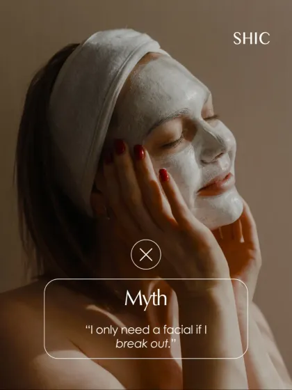 A common myth is that you only need a facial if you break out. We believe facials are for proactive maintenance, hydration, and glow.