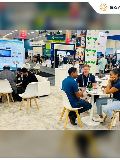 The bustling environment at our booth, where we showcased breakthrough technologies and solutions.