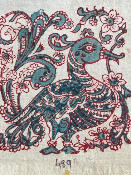 The peacock motif is celebrated throughout our vintage archive. As Bangalore revels in the monsoon, we celebrate this beautiful bird, which has been depicted in hundreds of styles on our blocks over the decades.