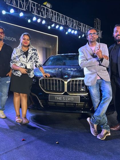 Another shot of the band with the newly launched BMW. We provide the perfect musical backdrop for luxury brand events.