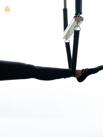 A close up of the leg springs on the Cadillac. This simple yet effective tool helps with alignment, control, and building strength through the entire leg.