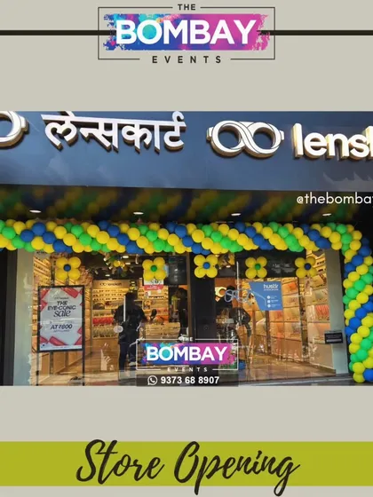I created this eye-catching blue and yellow spiral balloon arch for a Lenskart store opening. A grand entrance like this is perfect for attracting attention and making your launch day a memorable event.