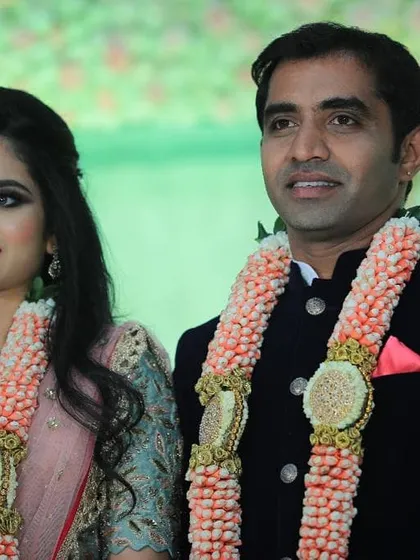 I consider every couple's journey a personal success, and this is one of my favorite pairs, Mr. Madhu and Mrs. Rachana. Seeing them so happy at their reception is the greatest reward for my work in matchmaking.
