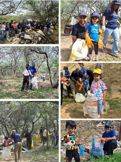 A collage showcasing the incredible efforts of Mercer teams. We believe in raising a generation that refuses to create trash, and it was inspiring to see parents bring their children to participate.