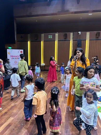 Here we are, leading a "Folk Music of India" workshop at the prestigious NMACC Bachpan event. It was a joy to guide so many young music lovers through the rhythms and melodies of our country's diverse folk traditions, with children dancing and singing along.