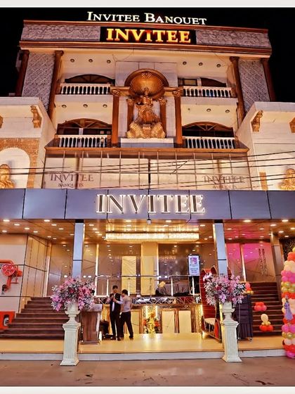 The grand exterior of the Invitee Banquet hall, the venue for Taisha's birthday. Capturing the venue helps to set the scene for the entire event.