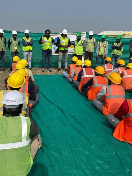 Another view of a road safety training session being conducted for our team. These sessions cover hazard perception, safe braking techniques, and the impact of fatigue on driving.