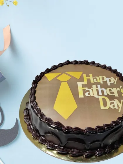 A classic and stylish Father's Day cake. This chocolate truffle cake features a simple yet elegant tie design, making it a sophisticated and delicious way to show your appreciation for dad.