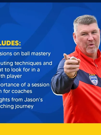 An overview of the curriculum for our BFC x SSE Coaches Clinic, covering key areas like ball mastery, scouting techniques, and session planning with insights from Jason Withe's career.