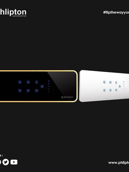 Showcasing the eight-button chamfered touch panels. These are ideal for rooms where you need to control multiple lights, fans, and other devices from a single point.