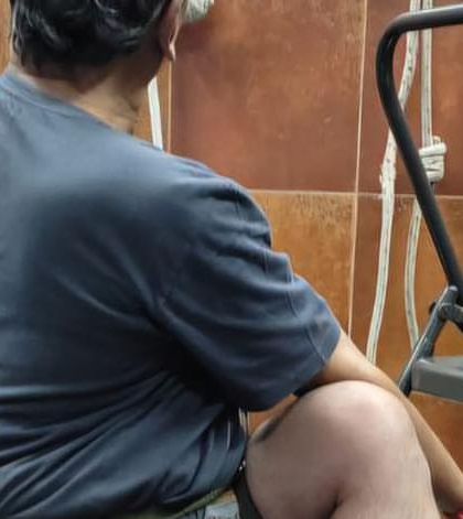 A seated twist using a chair.