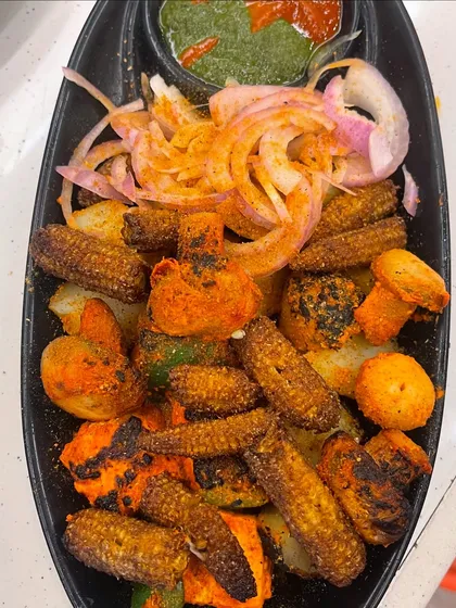 Rainy weather calls for my Barbecue Mix Platter. It's a delicious assortment of grilled items with a smoky flavour.