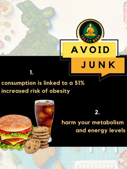 Why avoid junk? Because its consumption is linked to a 51% increased risk of obesity and can harm your metabolism and energy levels.