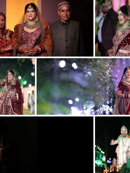 This collage captures various moments of the bride's day, from posing with her family to her grand entrance. It shows my approach to comprehensive wedding day coverage.