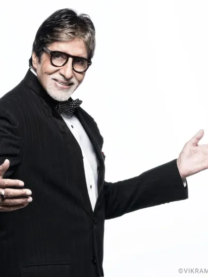 The man who will forever be the Shahenshah of Bollywood, Amitabh Bachchan, during a shoot for Star Plus. His presence is simply unmatched.