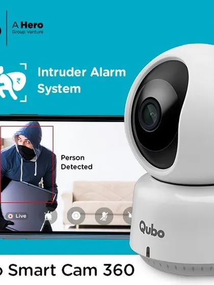 The Qubo Smart Cam 360 features an intelligent intruder alarm system. Its AI can detect human presence and send an immediate alert to your phone, complete with a live feed, so you can take action instantly.