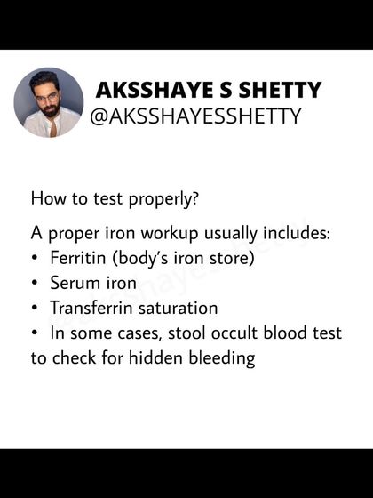 Iron deficiency is extremely common, but it's not always about diet. I explain the symptoms, the difference between heme and non-heme iron, and hidden causes like poor absorption or blood loss that need to be addressed.