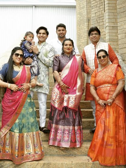 A happy family is what it's all about. These portraits capture the joy of a family together during a wedding celebration we choreographed.