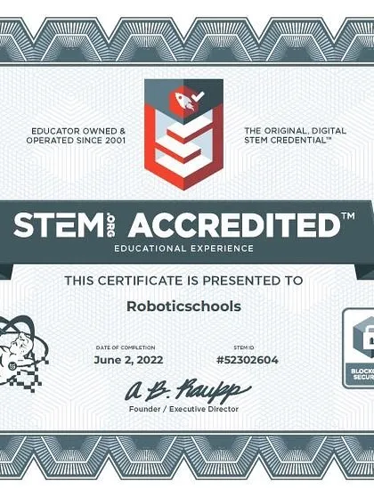 I am proud to share that my program is STEM.org Accredited. This certification recognizes my commitment to providing a high-quality, effective STEM curriculum that prepares your child with the skills they need for the future.