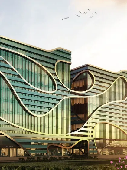 This design for a commercial hub in Central India is a study in organic forms and interconnectedness. I envisioned three towers that flow into one another, wrapped in a sleek glass façade that blends modernity with the natural landscape, creating a state-of-the-art business environment.