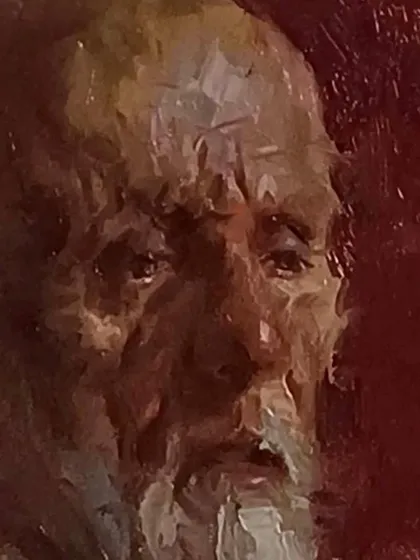 A close-up of the face from a live demonstration portrait.