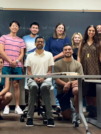 A group photo from a creative writing class at the University of Toronto, with students from Egypt, Korea, India, and the Caribbean. The more we discussed our cultural differences, the more we discovered our shared humanity and the universal stories that connect us all.