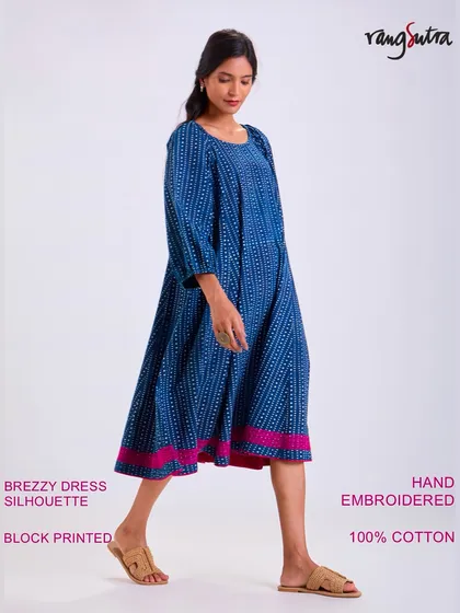 Our designs are made for real life. This breezy dress from our Chaaya collection, crafted from hand-block printed 100% cotton, is designed for comfort and effortless movement, whether you're at home, at work, or out with friends.